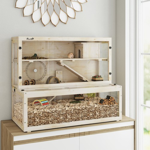 Pawhut hamsterkäfig aus holz - pawhut,