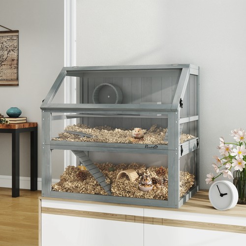 Pawhut hamsterkäfig aus holz - hamsterkäfig,