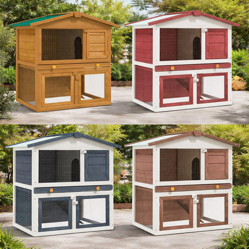 Kaninchenstall etagen holz - kaninchenstall,