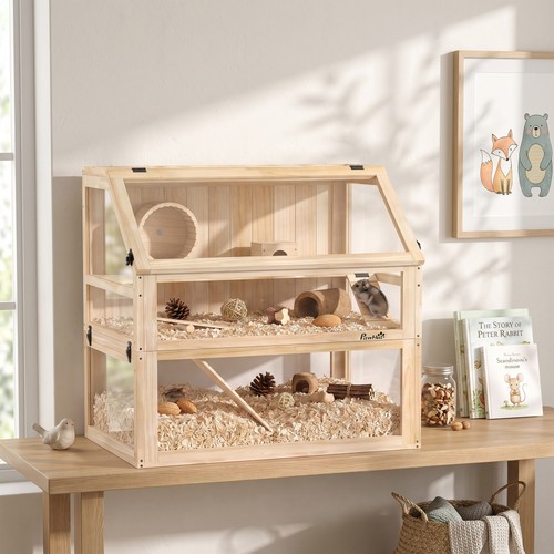 Pawhut hamsterkäfig aus - pawhut, holz
